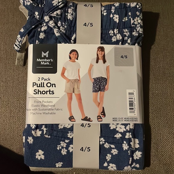 Girl's 2-Pack Elastic Waistband Pull-On Shorts - Picture 2 of 3